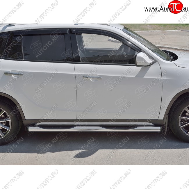 22 549 р. Защита порогов из трубы d76 мм с пластиковыми вставками для ног  SLITKOFF v2 Brilliance V5 (2012-2018)  с доставкой в г. Пермь