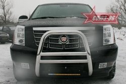 28 169 р. Защита переднего бампера Souz-96 (d76) Cadillac Escalade GMT926 джип 5 дв. короткая база (2006-2014)  с доставкой в г. Пермь. Увеличить фотографию 2