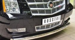 16 299 р. Одинарная защита переднего бампера диаметром 76 мм SLITKOFF Cadillac Escalade GMT926 джип 5 дв. короткая база (2006-2014)  с доставкой в г. Пермь. Увеличить фотографию 3