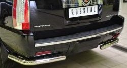 14 399 р. Защита заднего бампера (Ø76 мм уголки, нержавейка) SLITKOFF  Cadillac Escalade  GMT926 джип 5 дв. (2006-2014) короткая база  с доставкой в г. Пермь. Увеличить фотографию 2