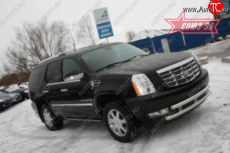 19 439 р. Защита переднего бампера двойная Souz-96 (d460/60) Cadillac Escalade GMT926 джип 5 дв. короткая база (2006-2014)  с доставкой в г. Пермь