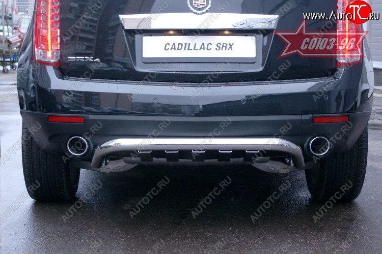 23 399 р. Защита заднего бампера с элементами из профиля Souz-96 (d42)  Cadillac SRX (2010-2012) дорестайлинг  с доставкой в г. Пермь