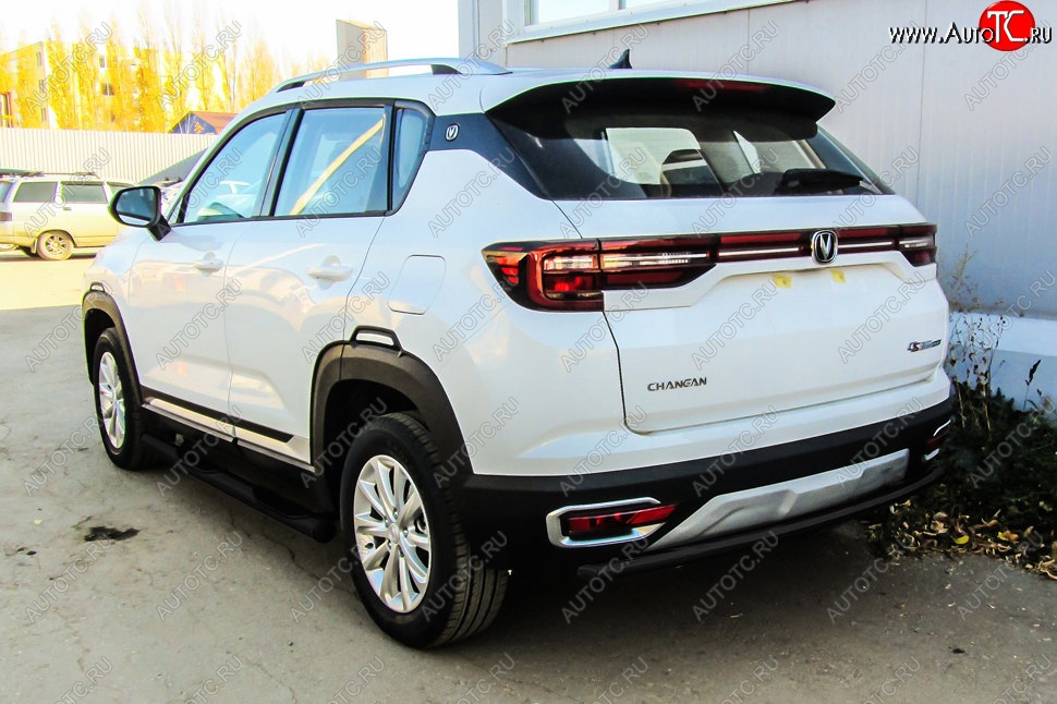 6 399 р. Защита заднего бампера Slitkoff (d42)  Changan CS35 Plus (2018-2022) дорестайлинг (Сталь с полимерным покрытием. Цвет: чёрный)  с доставкой в г. Пермь