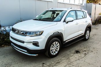 13 349 р. Пороги алюминиевые Slitkoff  Changan CS35 Plus (2018-2022) дорестайлинг (Optima Black )  с доставкой в г. Пермь. Увеличить фотографию 3