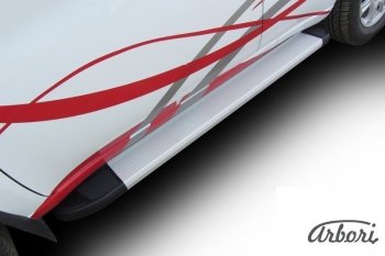 10 619 р. Порожки для ног Arbori Optima Silver Chery Tiggo T11 рестайлинг (2013-2016)  с доставкой в г. Пермь. Увеличить фотографию 2