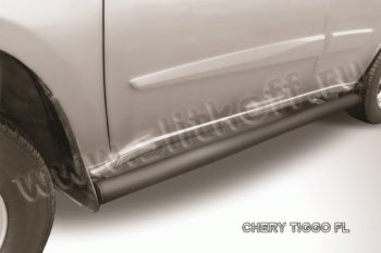 Защита порогов d76 труба Slitkoff Chery Tiggo T11 (2013-2016) рестайлинг