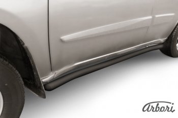 Защита штатных порогов Arbori (черная, с гибами, d57 mm) Chery Tiggo T11 (2013-2016) рестайлинг