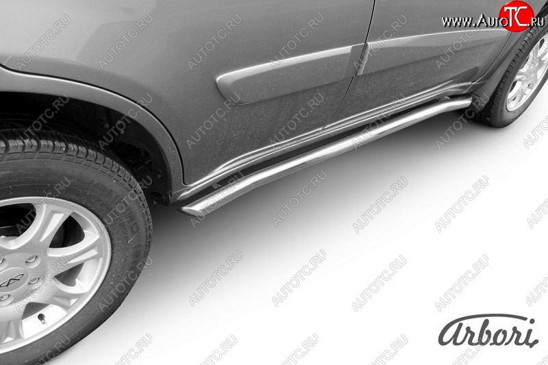 12 869 р. Защита штатных порогов Arbori (легированная сталь, с гибами, d76 mm).  Chery Tiggo T11 (2013-2016) рестайлинг  с доставкой в г. Пермь