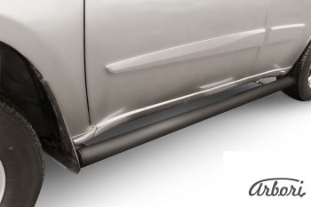 Защита штатных порогов Arbori (черная, d76 mm). Chery Tiggo T11 (2013-2016) рестайлинг
