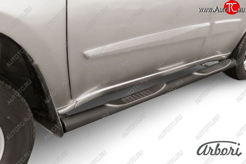 13 699 р. Защита штатных порогов Arbori (с проступью, черная, d76 mm).  Chery Tiggo T11 (2013-2016) рестайлинг  с доставкой в г. Пермь