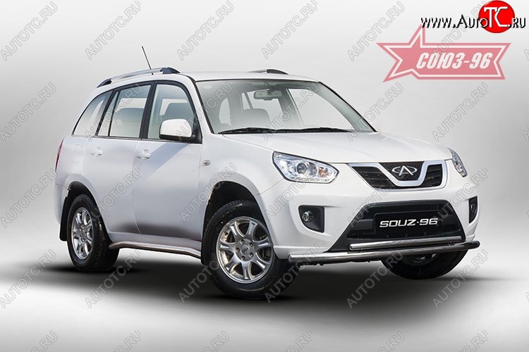 15 254 р. Защита переднего бампера одинарная Souz-96 (d60/42) Chery Tiggo T11 рестайлинг (2013-2016)  с доставкой в г. Пермь