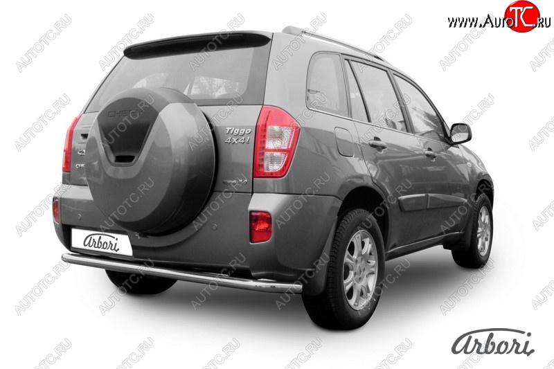 11 429 р. Защита заднего бампера Arbori (легированная сталь, 1 труба d57 mm).  Chery Tiggo T11 (2013-2016) рестайлинг  с доставкой в г. Пермь