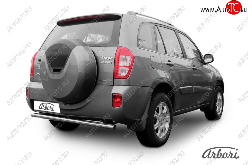 7 739 р. Защита заднего бампера Arbori (легированная сталь, 1 труба d57 mm).  Chery Tiggo T11 (2013-2016) рестайлинг  с доставкой в г. Пермь