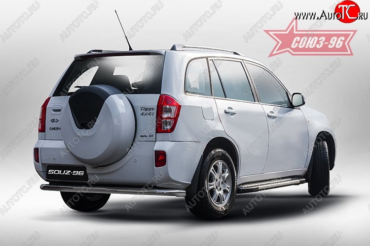 11 339 р. Защита заднего бампера из длинной трубы d60 Souz-96 Chery Tiggo T11 рестайлинг (2013-2016)  с доставкой в г. Пермь