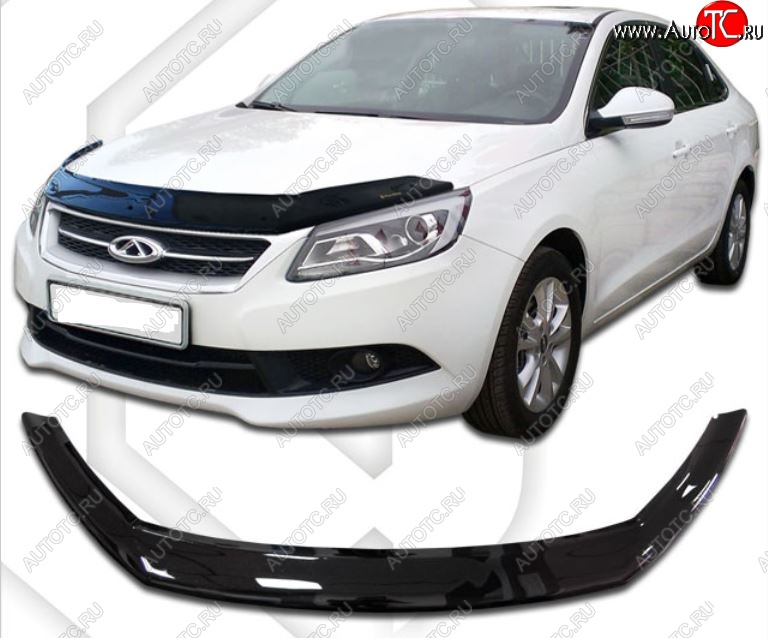 1 999 р. Дефлектор капота CA-Plastic  Chery Arrizo 7 (2014-2016) дорестайлинг (серия Classic черный, Без надписи)  с доставкой в г. Пермь