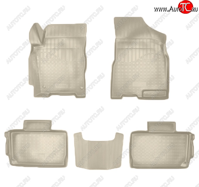 2 899 р. Коврики салонные Noplast (3D)  Chery Tiggo 2 (2017-2025) (Бежевые)  с доставкой в г. Пермь