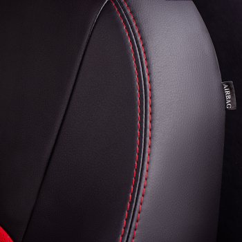6 799 р. Чехлы для сидений Lord Autofashion Турин (экокожа, спинка 60/40, 3 Г-образных подголовника)  Chery Tiggo 2 - Tiggo 3x (Чёрный, вставка красная)  с доставкой в г. Пермь. Увеличить фотографию 5