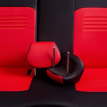 6 799 р. Чехлы для сидений Lord Autofashion Турин (экокожа, спинка 60/40, 3 Г-образных подголовника)  Chery Tiggo 2 - Tiggo 3x (Чёрный, вставка красная)  с доставкой в г. Пермь. Увеличить фотографию 6
