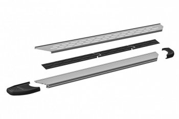 16 999 р. Пороги алюминиевые Slitkoff  Chery Tiggo 3 (2014-2020) (Premium Silver)  с доставкой в г. Пермь. Увеличить фотографию 3
