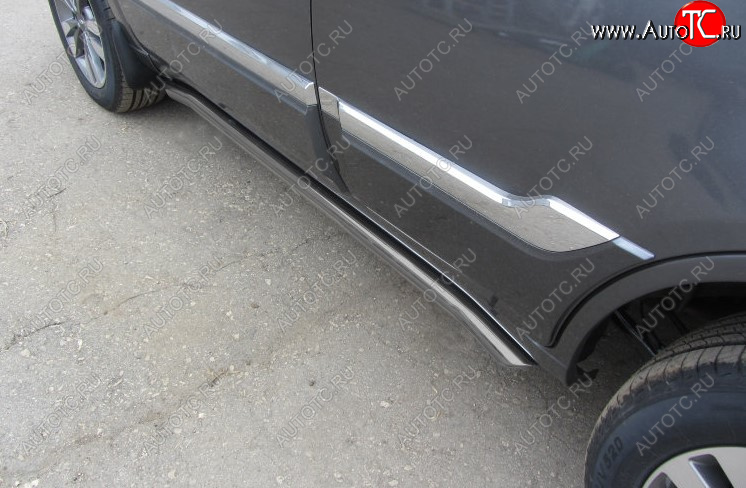 10 949 р. Защита порогов Slitkoff (Ø 57 мм, с гибами)  Chery Tiggo 3 (2014-2020) (Цвет: серебристый)  с доставкой в г. Пермь