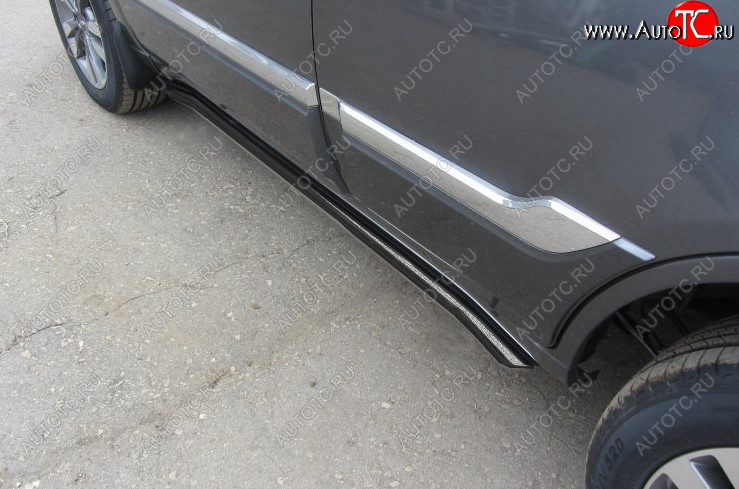 11 699 р. Защита порогов Slitkoff (Ø 57 мм, с гибами)  Chery Tiggo 3 (2014-2020) (Цвет: черный)  с доставкой в г. Пермь