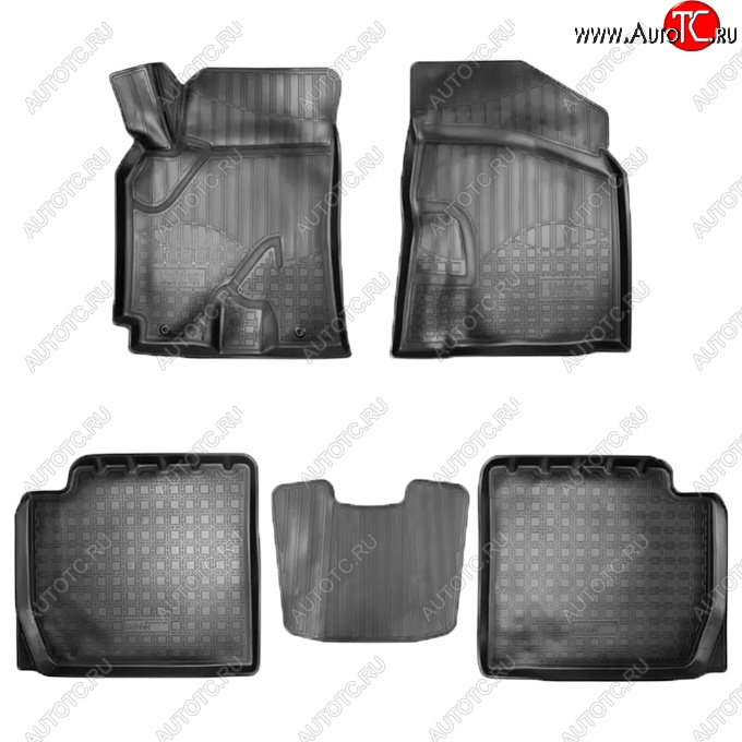 2 649 р. Коврики салонные Noplast (3D)  Chery Tiggo 3 (2014-2020) (Черные)  с доставкой в г. Пермь