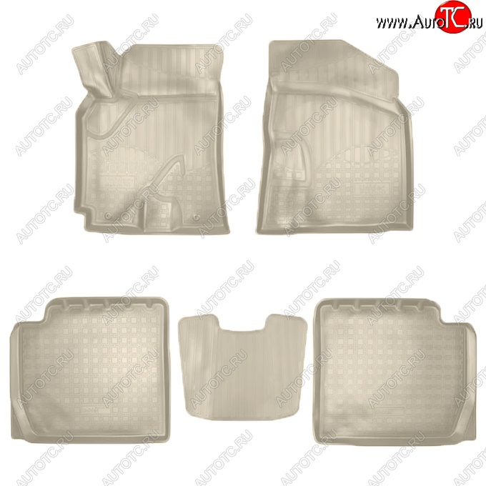 2 899 р. Коврики салонные Noplast (3D)  Chery Tiggo 3 (2014-2020) (Бежевые)  с доставкой в г. Пермь