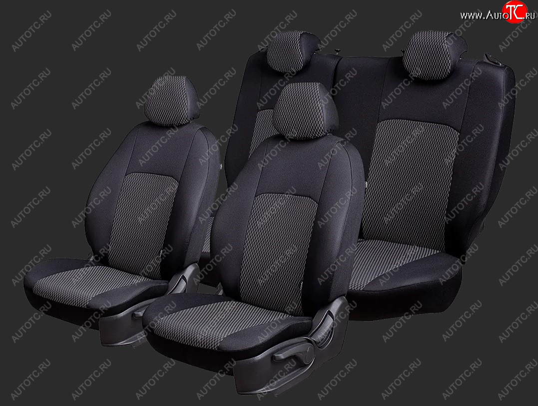 5 399 р. Чехлы для сидений Lord Autofashion Дублин (жаккард, спинка 60/40, 3 Г-образных подголовника) Chery Tiggo 2 (2017-2025) (Черный, вставка Прямоугольник черный)  с доставкой в г. Пермь