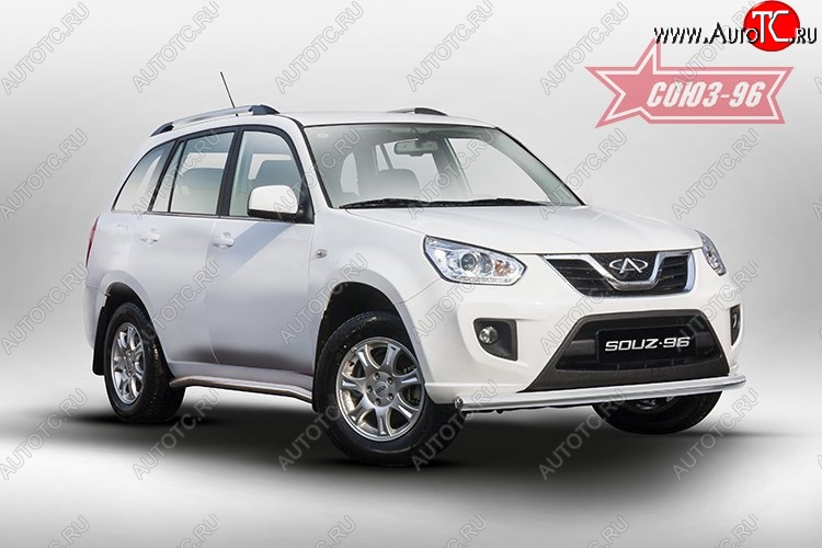 12 239 р. Защита переднего бампера одинарная Souz-96 (d60) Chery Tiggo T11 рестайлинг (2013-2016)  с доставкой в г. Пермь