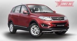 Защита переднего бампера одинарная Souz-96 (d60/42) Chery Tiggo 5  (T21) (2014-2017) дорестайлинг