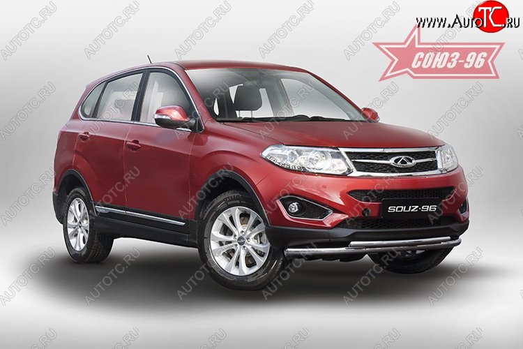 15 839 р. Защита переднего бампера одинарная Souz-96 (d60/42)  Chery Tiggo 5  (T21) (2014-2017) дорестайлинг  с доставкой в г. Пермь