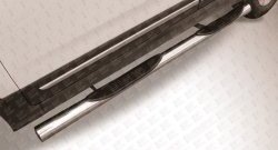Защита порогов из трубы d76 мм с пластиковыми вставками для ног Slitkoff Chery Tiggo 5  (T21) (2014-2017) дорестайлинг