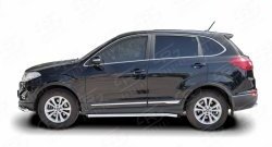 52 949 р. Защита порогов из круглой трубы диаметром 63 мм Russtal Chery Tiggo 5 (T21) дорестайлинг (2014-2017) (Защита порогов с со скосами на торцах (вариант 1))  с доставкой в г. Пермь. Увеличить фотографию 2