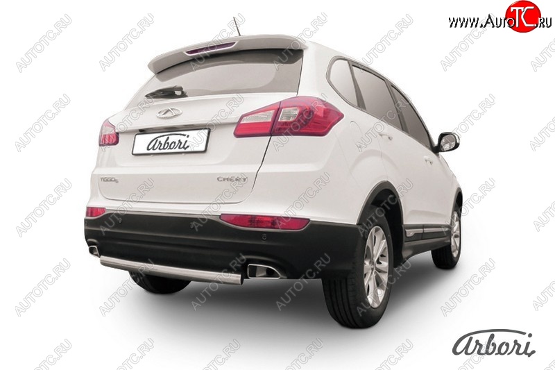 7 181 р. Защита заднего бампера Arbori (легированная сталь, 1 труба d57 mm). Chery Tiggo 5 (T21) дорестайлинг (2014-2017)  с доставкой в г. Пермь