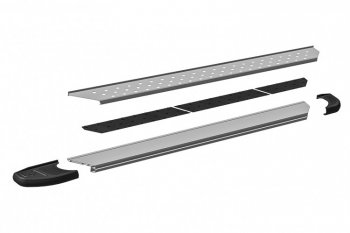 17 399 р. Пороги алюминиевые Slitkoff  Chery Tiggo 5  (T21) (2014-2017) дорестайлинг (Standart Silver)  с доставкой в г. Пермь. Увеличить фотографию 5