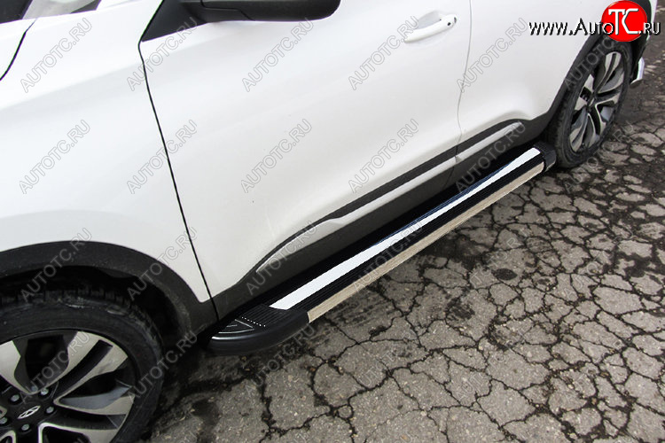 11 189 р. Пороги алюминиевые Luxe Black 1700 черные на  Chery Tiggo 4 (2018-2023) 1-ый рестайлинг (Luxe Black)  с доставкой в г. Пермь
