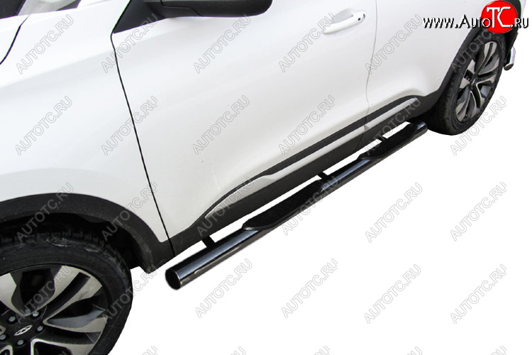 17 899 р. Защита порогов Slitkoff (Ø 76 мм, с проступями)  Chery Tiggo 4 (2018-2023) 1-ый рестайлинг (Полированная нержавейка)  с доставкой в г. Пермь