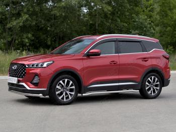 14 549 р. Защита переднего бампера (Ø63 мм, нержавейка) SLITKOFF  Chery Tiggo 7 PRO (2019-2025)  с доставкой в г. Пермь. Увеличить фотографию 3