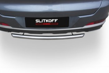 10 449 р. Защита заднего бампера Slitkoff (Ø57 мм)  Chery Tiggo 7 PRO - Tiggo 7 Pro Max  T1E (Нержавеющая сталь)  с доставкой в г. Пермь. Увеличить фотографию 4