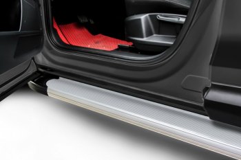 13 349 р. Пороги алюминиевые Slitkoff  Chery Tiggo 7 PRO (2019-2025) (Optima Silver)  с доставкой в г. Пермь. Увеличить фотографию 2