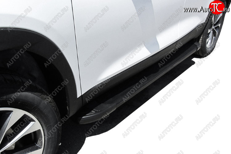 13 349 р. Пороги алюминиевые Slitkoff  Chery Tiggo 7 - Tiggo 7 PRO (Optima Black )  с доставкой в г. Пермь