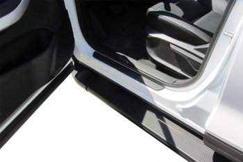 13 349 р. Пороги алюминиевые Slitkoff  Chery Tiggo 7 - Tiggo 7 PRO (Optima Black )  с доставкой в г. Пермь. Увеличить фотографию 2