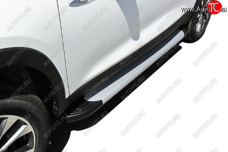 13 349 р. Пороги алюминиевые Slitkoff  Chery Tiggo 7 - Tiggo 7 PRO (Optima Silver)  с доставкой в г. Пермь