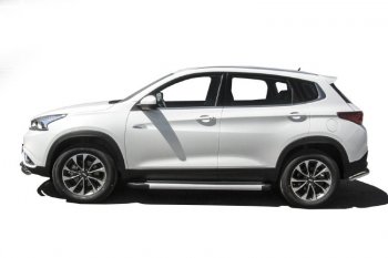 13 349 р. Пороги алюминиевые Slitkoff  Chery Tiggo 7 - Tiggo 7 PRO (Optima Silver)  с доставкой в г. Пермь. Увеличить фотографию 4
