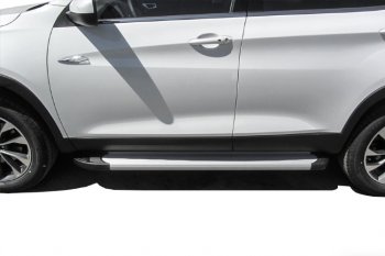 13 349 р. Пороги алюминиевые Slitkoff  Chery Tiggo 7 - Tiggo 7 PRO (Optima Silver)  с доставкой в г. Пермь. Увеличить фотографию 6