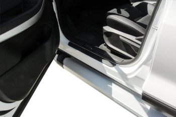 13 349 р. Пороги алюминиевые Slitkoff  Chery Tiggo 7 - Tiggo 7 PRO (Optima Silver)  с доставкой в г. Пермь. Увеличить фотографию 5