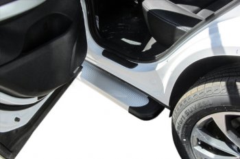 13 349 р. Пороги алюминиевые Slitkoff  Chery Tiggo 7 - Tiggo 7 PRO (Optima Silver)  с доставкой в г. Пермь. Увеличить фотографию 2