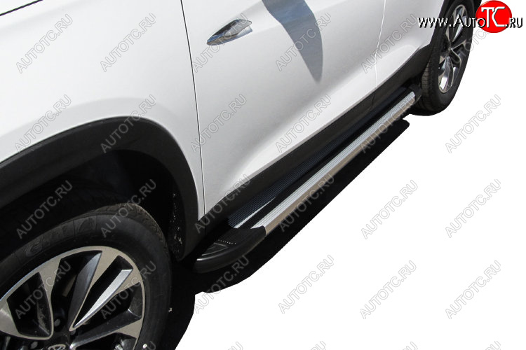 10 699 р. Пороги алюминиевые Slitkoff  Chery Tiggo 7 - Tiggo 7 PRO (Luxe Silver)  с доставкой в г. Пермь