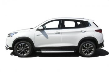 17 399 р. Пороги алюминиевые Slitkoff  Chery Tiggo 7 - Tiggo 7 PRO (Standart Silver)  с доставкой в г. Пермь. Увеличить фотографию 4