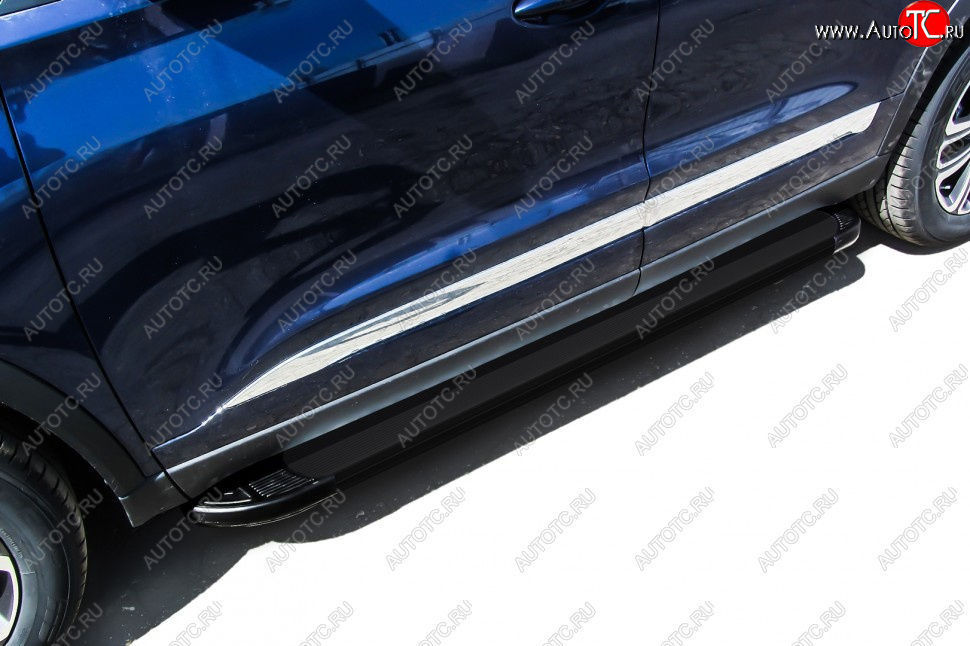 13 349 р. Пороги алюминиевые Slitkoff  Chery Tiggo 8  1 T18 (2019-2023) рестайлинг (Optima Black )  с доставкой в г. Пермь